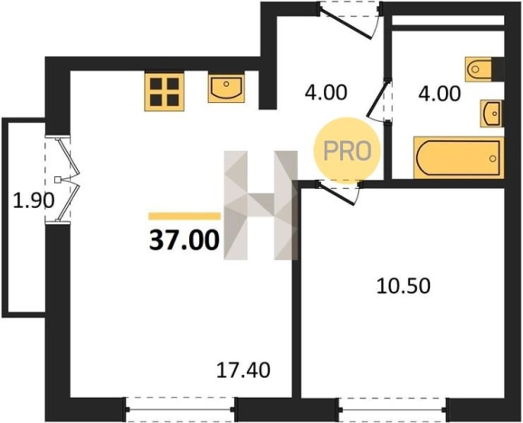 Купить однокомнатную квартиру в ЖК Хорошо в Ижевске. Вариант № 70303, 0, площадь -  квм, цена 3130000 рублей