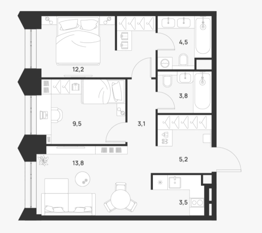 Купить квартиру в Москве. Вариант № 10376779, 0, площадь -  квм, цена 18000000 рублей
