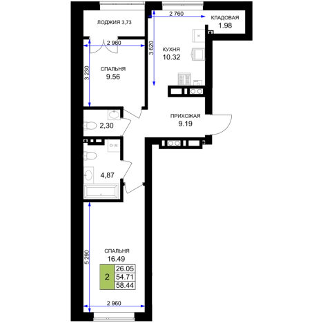 Купить квартиру в новостройках на улице Горького в Калининграде. Вариант № 103728, 0, площадь -  квм, цена 6895920 рублей