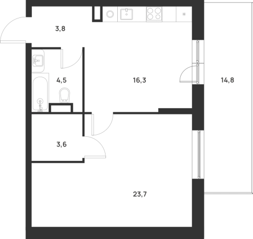 Купить однокомнатную квартиру в новостройках у метро Корниловская в Москве. Вариант № 10013635, 0, площадь -  квм, цена 18182500 рублей