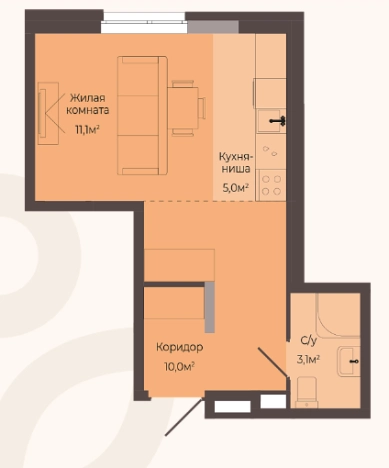 . Вариант № 123077, 0, площадь - 29.2 квм, цена 4905600 рублей