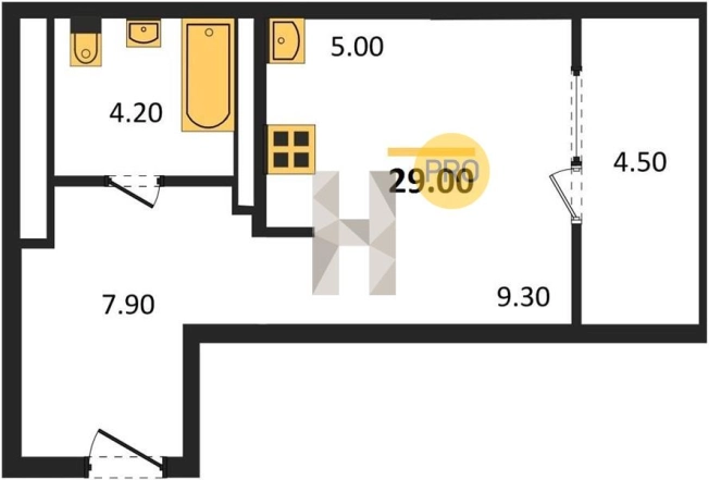 Купить Студию в ЖК Хорошо в Ижевске. Вариант № 70425, 0, площадь -  квм, цена 2700000 рублей