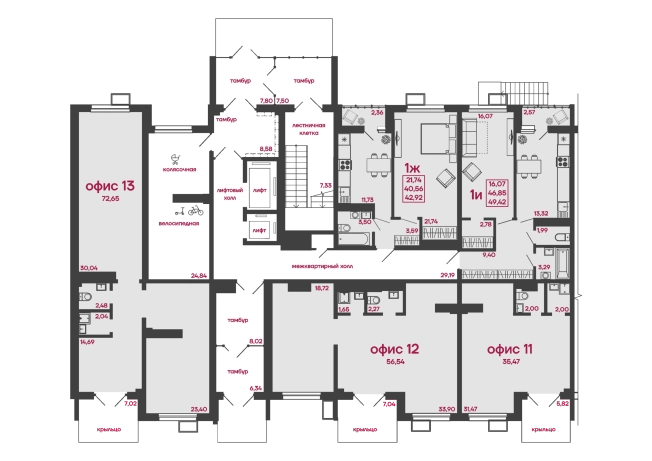 Купить однокомнатную квартиру в новостройках в ЖК Жилой комплекс "Сити-квартал на Измайлова" в Пензе. Вариант № 7605899, 1, площадь -  квм, цена 4373670 рублей