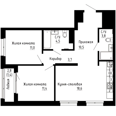 Купить двухкомнатную квартиру в районе Первореченский в Владивостоке. Вариант № 9769301, 0, площадь -  квм, цена 15491630 рублей
