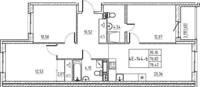 Купить многокомнатную квартиру в ЖК Энфилд в Ленинградской области. Вариант № 7830901, 0, площадь -  квм, цена 13480398 рублей