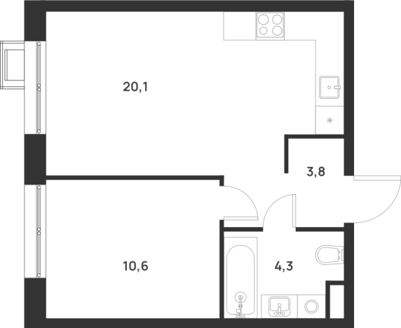 Купить однокомнатную квартиру на улице Разведчика Дейча в Москве. Вариант № 10013289, 0, площадь -  квм, цена 15884972 рублей