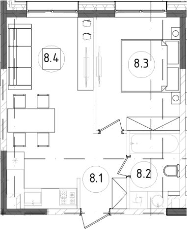 Купить двухкомнатную квартиру в районе Хорошёвский в Москве. Вариант № 64820, 0, площадь -  квм, цена 14738400 рублей