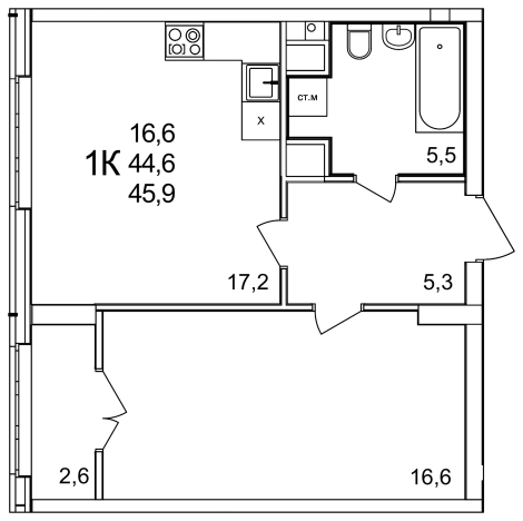 Купить однокомнатную квартиру в ЖК Анкудиновский Парк в Нижегородской области. Вариант № 120809, 0, площадь -  квм, цена 7711200 рублей
