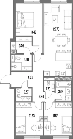 Купить многокомнатную квартиру в ЖК Legenda Васильевского в Санкт-Петербурге. Вариант № 4838058, 0, площадь -  квм, цена 30317572 рублей