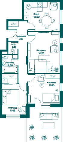Купить трехкомнатную квартиру в Одинцове. Вариант № 75339, 0, площадь - квм, цена 11352000 рублей