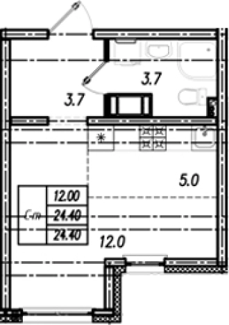Купить Студию на улице Муринская дорога в Санкт-Петербурге. Вариант № 9635285, 0, площадь -  квм, цена 4312651 рублей