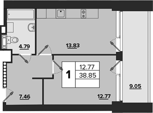 Купить однокомнатную квартиру в новостройках в Санкт-Петербурге. Вариант № 97072, 0, площадь -  квм, цена 19928316 рублей