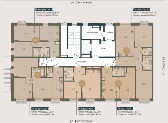 Купить квартиру в ЖК Клубный Дом "Резиденция" в Нижнем Новгороде. Вариант № 97690, 1, площадь -  квм, цена 10253510 рублей