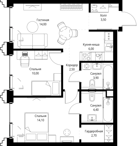 Купить квартиру в ЖК SET в Москве. Вариант № 10349420, 0, площадь - квм, цена 34918650 рублей