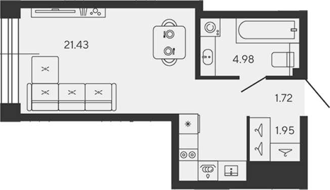 . Вариант № 8340469, 0, площадь - 30.08 квм, цена 13857856 рублей