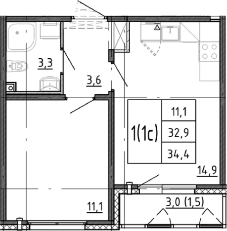 Купить квартиру в новостройках в ЖК Ручьи 2 в Санкт-Петербурге. Вариант № 9510788, 0, площадь -  квм, цена 7511584 рублей