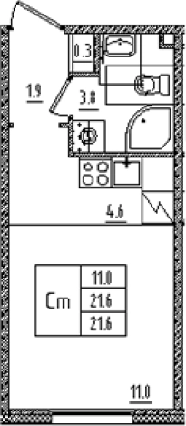 Купить Студию на улице Товарищеский проспект в Санкт-Петербурге. Вариант № 6608654, 0, площадь - квм, цена 6311757 рублей