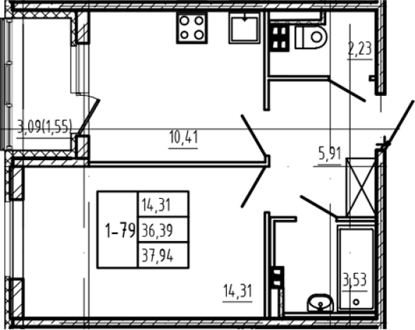 Купить однокомнатную квартиру на вторичке у метро Парнас в Сертолове. Вариант № 6963550, 0, площадь -  квм, цена 7018900 рублей