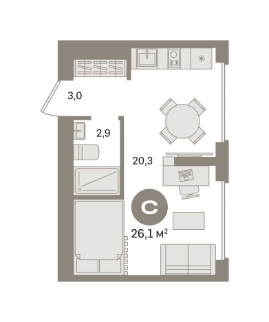 Купить Студию в новостройках у метро Домодедовская в Московской области. Вариант № 8587034, 0, площадь - квм, цена 5940000 рублей