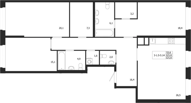 Купить трехкомнатную квартиру в ЖК ЛДМ в Санкт-Петербурге. Вариант № 6851503, 0, площадь -  квм, цена 109471755 рублей