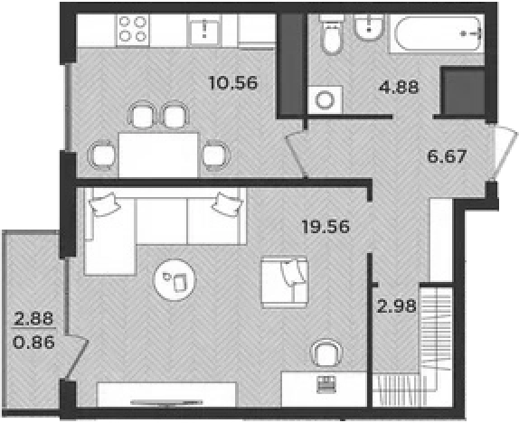 Купить однокомнатную квартиру на улице Цветной проезд в Ленинградской области. Вариант № 7204196, 0, площадь -  квм, цена 7871500 рублей