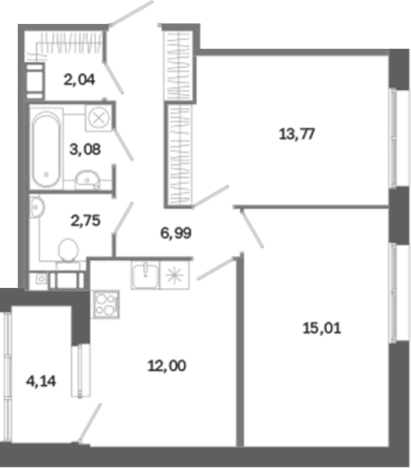 Купить квартиру в новостройках в ЖК Дом на Курской в Санкт-Петербурге. Вариант № 6261054, 0, площадь -  квм, цена 26295464 рублей