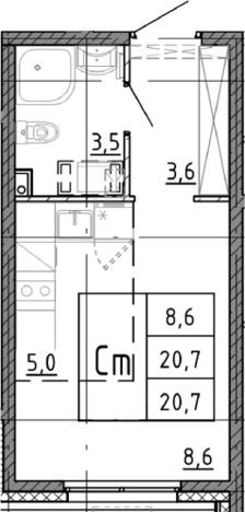 Купить Студию в ЖК Ручьи 2 в Санкт-Петербурге. Вариант № 9510833, 0, площадь -  квм, цена 4221558 рублей
