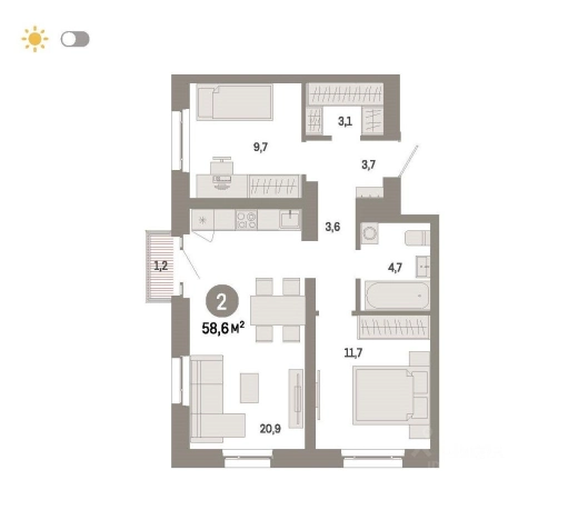 Купить квартиру в районе Метрогородок в Москве. Вариант № 6912416, 0, площадь -  квм, цена 21490000 рублей