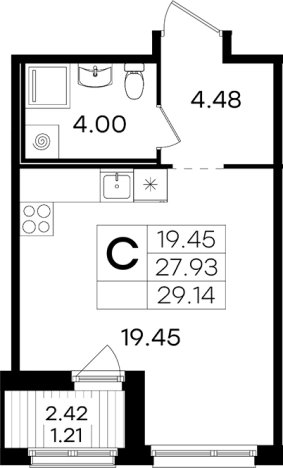 Купить Студию в ЖК GloraХ Парголово в Санкт-Петербурге. Вариант № 4807046, 0, площадь -  квм, цена 6159999 рублей