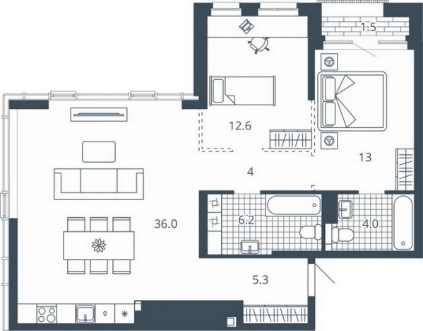 Купить двухкомнатную квартиру в ЖК Жилой комплекс "Scala city" в Пензе. Вариант № 134876, 0, площадь -  квм, цена 11398400 рублей