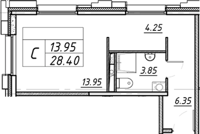 Купить Студию на улице Московское шоссе в Санкт-Петербурге. Вариант № 4161727, 0, площадь -  квм, цена 10981012 рублей