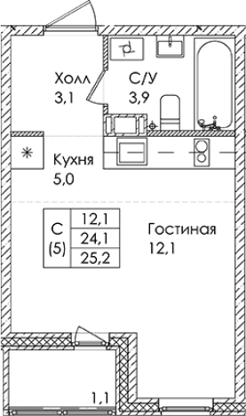 Купить квартиру в ЖК Ермак в Ленинградской области. Вариант № 6609395, 0, площадь -  квм, цена 3749400 рублей