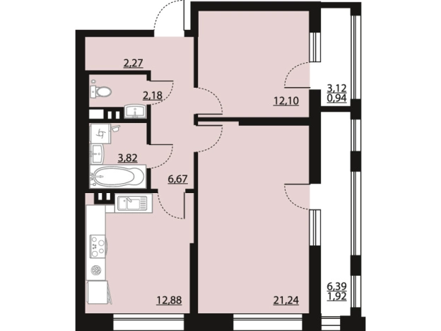 Купить двухкомнатную квартиру на улице Московский проспект в Воронеже. Вариант № 107109, 0, площадь -  квм, цена 10113239 рублей