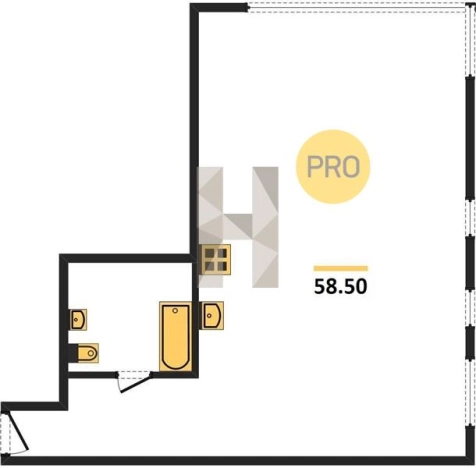 . Вариант № 72852, 0, площадь - 61.4 квм, цена 7095384 рублей
