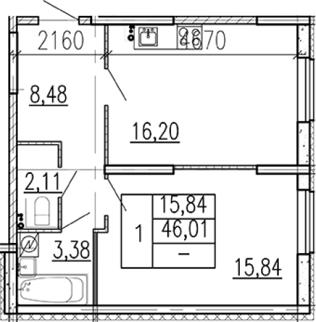 Купить однокомнатную квартиру на улице Школьная в Ленинградской области. Вариант № 9095802, 0, площадь -  квм, цена 6486400 рублей