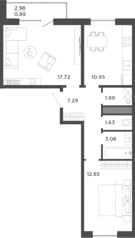 Купить квартиру на улице Цветочная в Ленинградской области. Вариант № 7204138, 0, площадь -  квм, цена 11562000 рублей