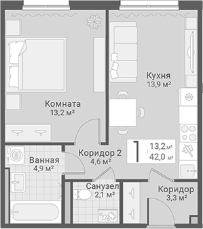 Купить однокомнатную квартиру в ЖК Руднева, 15 в Санкт-Петербурге. Вариант № 7603528, 0, площадь -  квм, цена 11300000 рублей