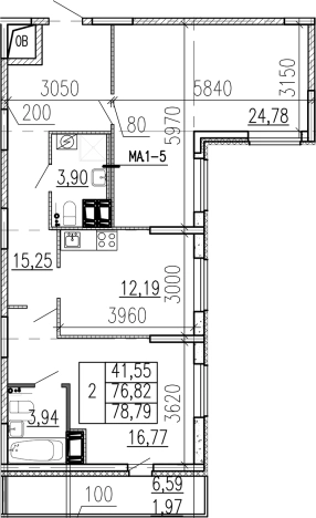 Купить двухкомнатную квартиру у метро Девяткино в Ленинградской области. Вариант № 9095604, 0, площадь -  квм, цена 11075600 рублей