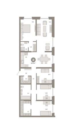 Купить трехкомнатную квартиру в новостройках в ЖК Метроном в Москве. Вариант № 8484235, 0, площадь -  квм, цена 36010000 рублей