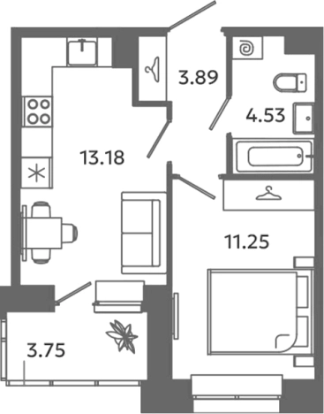Купить квартиру в ЖК Загляденье в Ленинградской области. Вариант № 6631957, 0, площадь -  квм, цена 5063081 рублей