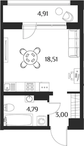 Купить Студию в ЖК Аквилон Leaves в Санкт-Петербурге. Вариант № 6216956, 0, площадь -  квм, цена 9619790 рублей
