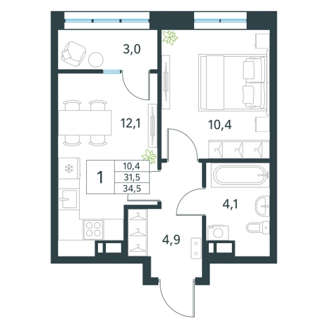 Купить квартиру в районе Черновский в Чите. Вариант № 157248, 0, площадь - квм, цена 5961600 рублей