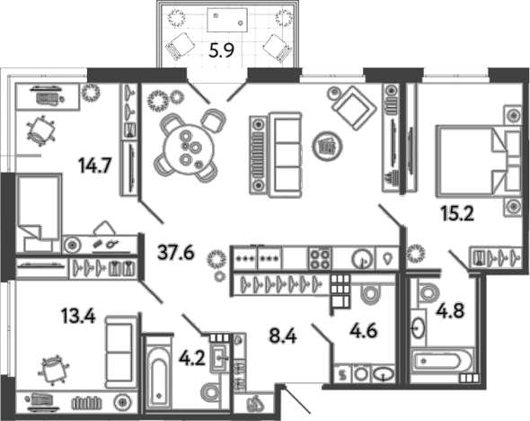 Купить многокомнатную квартиру в ЖК Репин в Санкт-Петербурге. Вариант № 9501496, 0, площадь -  квм, цена 72547757 рублей
