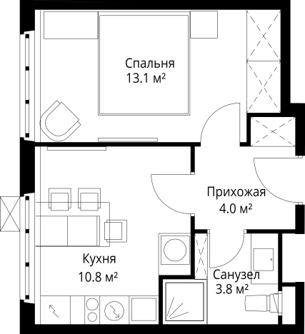 Купить однокомнатную квартиру в новостройках в районе Расторгуево в Видном. Вариант № 2530093, 0, площадь -  квм, цена 8486724 рублей