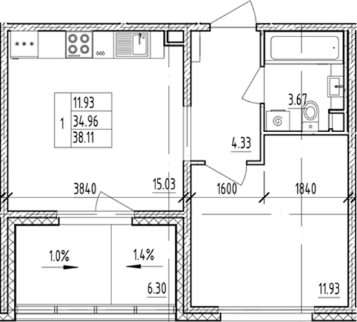 Купить однокомнатную квартиру у метро Проспект Ветеранов в Ленинградской области. Вариант № 6854853, 0, площадь -  квм, цена 7238995 рублей