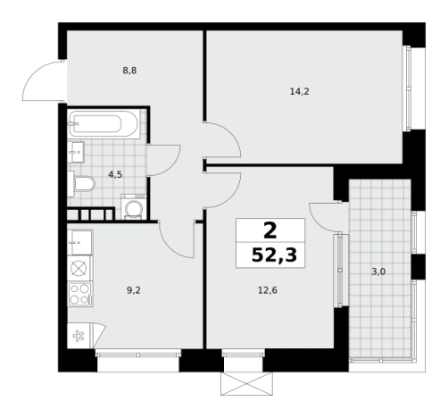 Купить двухкомнатную квартиру в ЖК Бунинские кварталы в Москве. Вариант № 836487, 0, площадь -  квм, цена 19352046 рублей