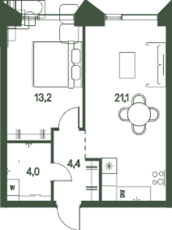 Купить однокомнатную квартиру в новостройках у метро Стрешнево в Москве. Вариант № 138857, 0, площадь -  квм, цена 25291210 рублей