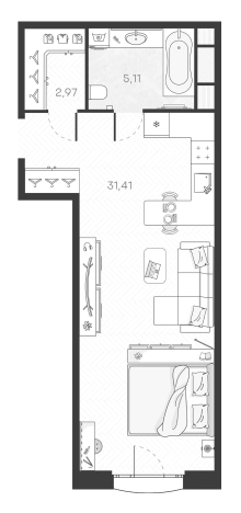 Купить Студию у метро Горный институт в Санкт-Петербурге. Вариант № 5549689, 0, площадь -  квм, цена 17613005 рублей