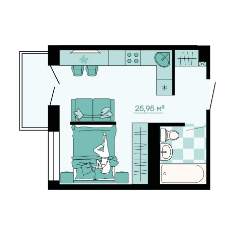 Купить однокомнатную квартиру в ЖК Suncity 2 в Владивостоке. Вариант № 9915611, 0, площадь -  квм, цена 4307700 рублей