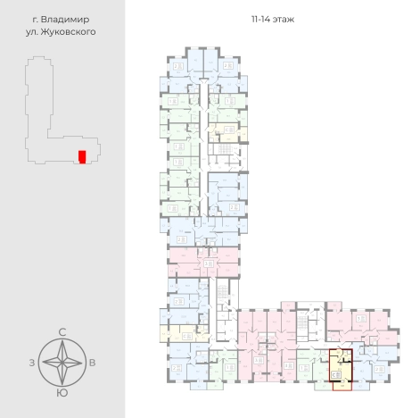 . Вариант № 10599315, 1, площадь - 34.1 квм, цена 4462080 рублей